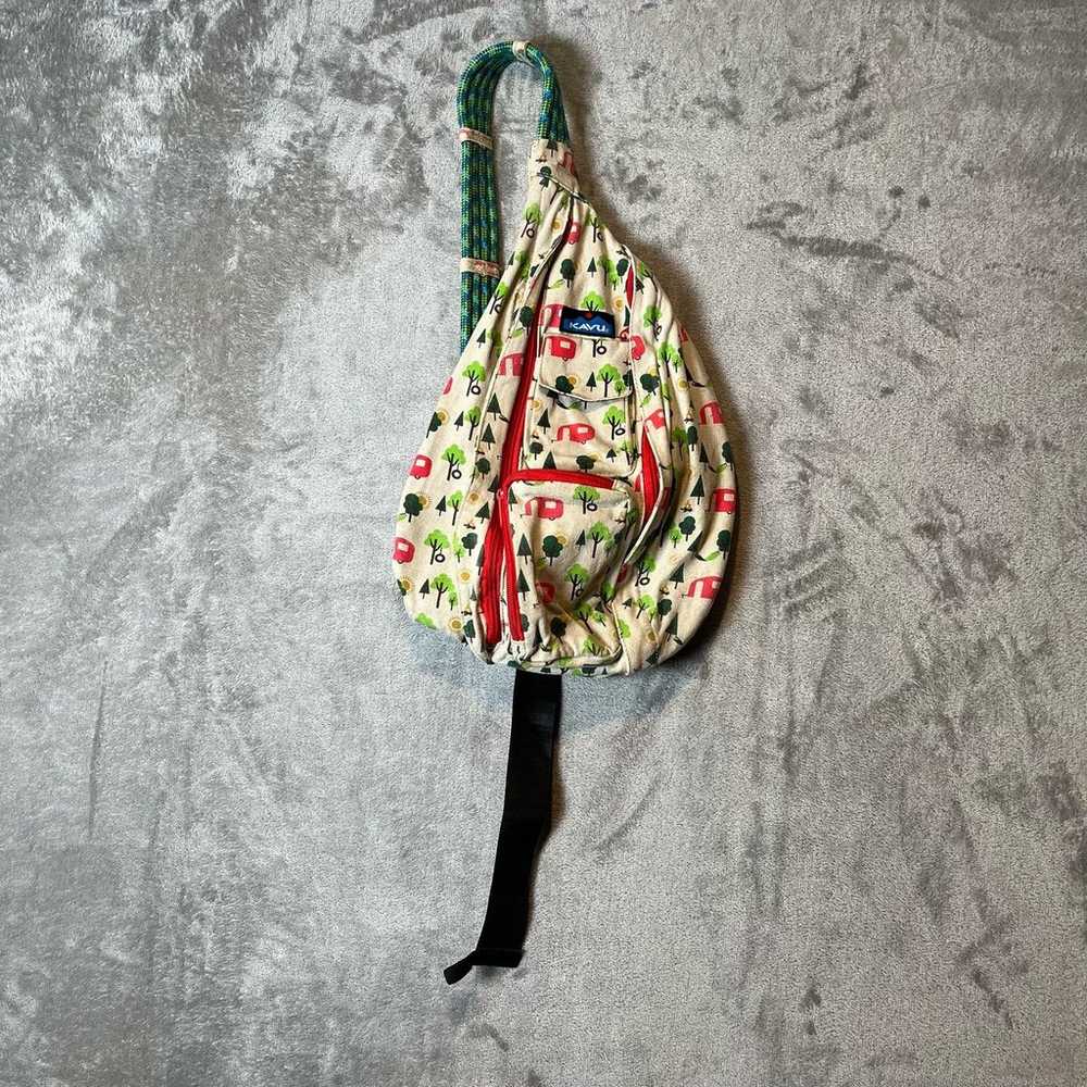 Kavu Rope Sling Bag Backpack Pack Camper Campsite… - image 1