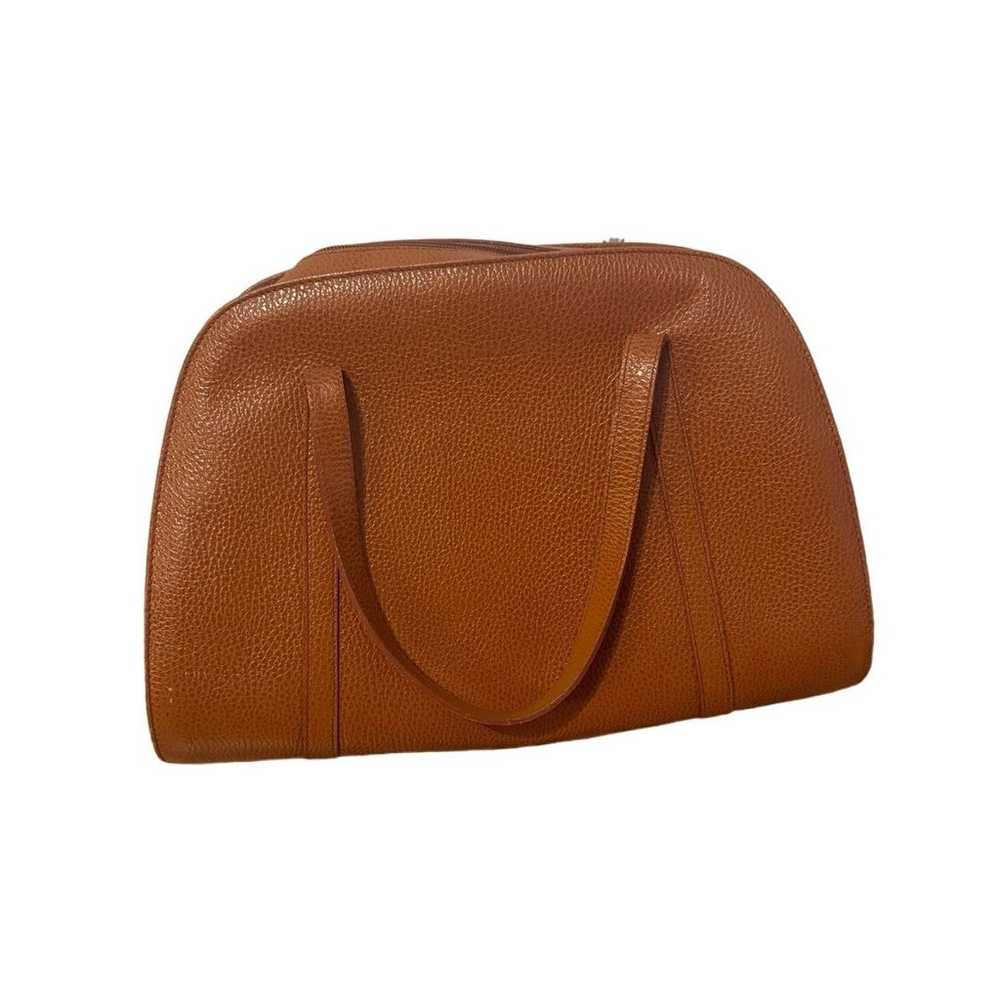 FURLA Tan Cognac Vintage Leather Bag Purse - image 1