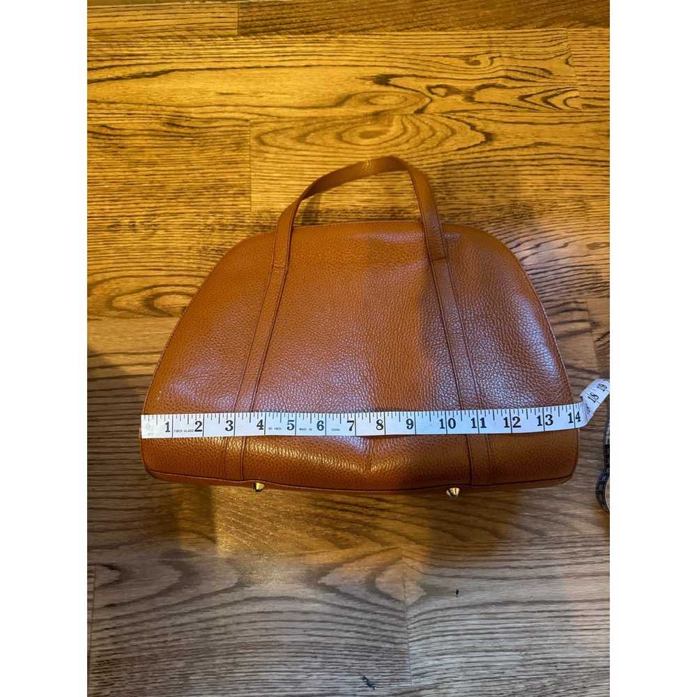 FURLA Tan Cognac Vintage Leather Bag Purse - image 2