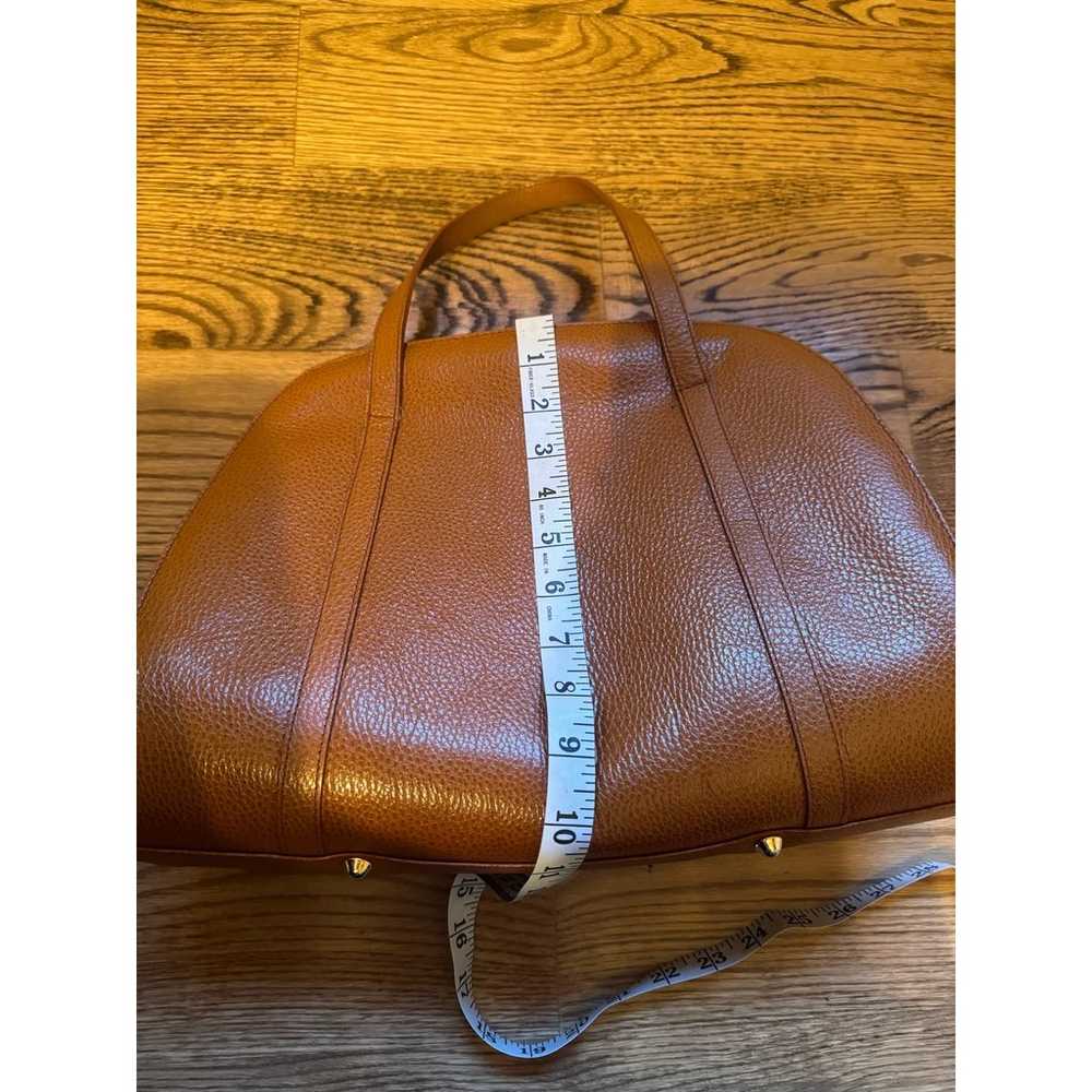 FURLA Tan Cognac Vintage Leather Bag Purse - image 3