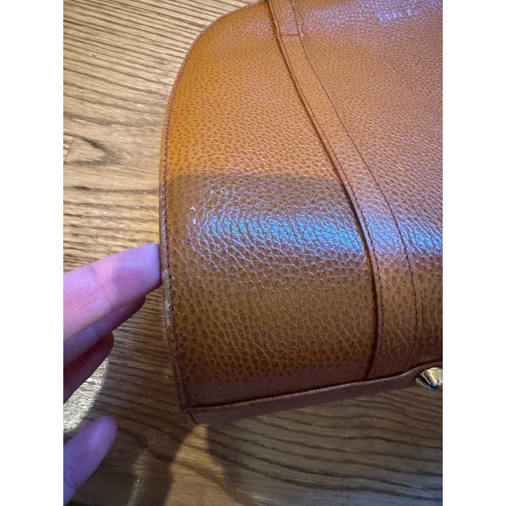 FURLA Tan Cognac Vintage Leather Bag Purse - image 4