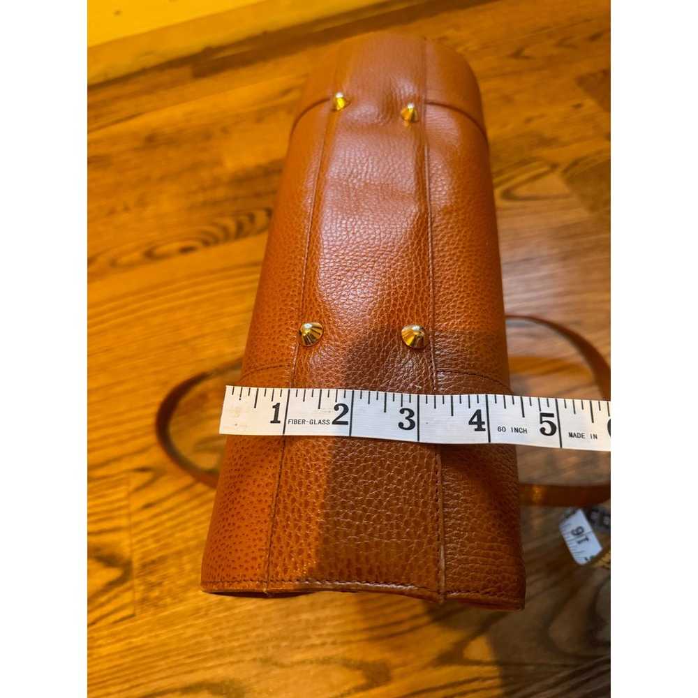 FURLA Tan Cognac Vintage Leather Bag Purse - image 6