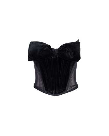 A/W 1998 Black Velvet Strapless Bow Corset