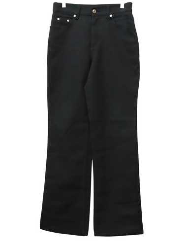 1980's I.L.U. Womens Black Flared Jeans-cut Pants