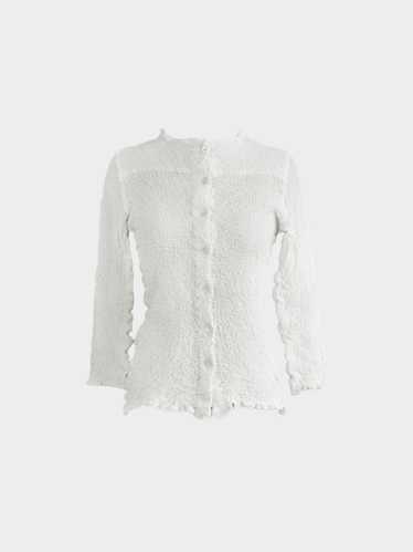 Issey Miyake 2010s Me White Cauliflower Pleated Ca