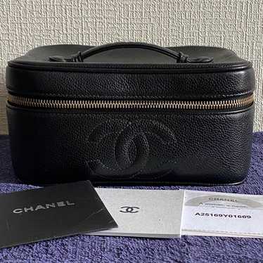 Chanel Coco Mark Vanity Caviar Skin Handbag Pouch