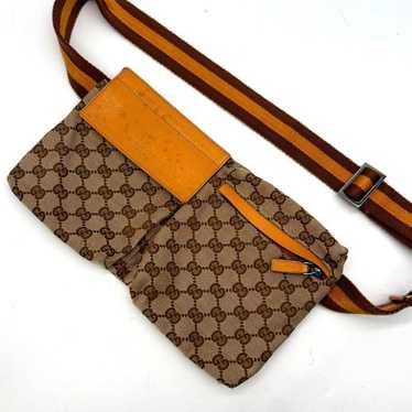 GUCCI GG canvas Sherry line waist pouch