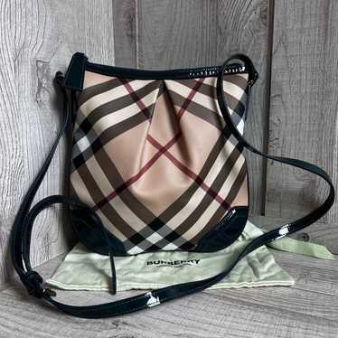 Burberry Patent Nova Check Julia Crossbody Bag Gr… - image 1