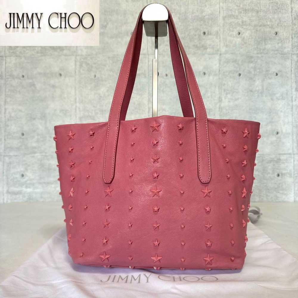 【JIMMY CHOO】SOFIA/S Pink Star Studs Tote Bag - image 1