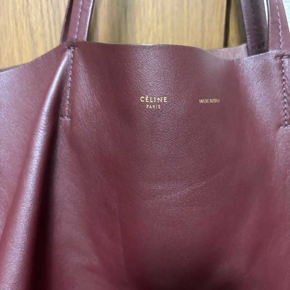 CELINE MEGA TOTE Burgundy Leather Shoulder Bag - image 2