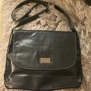 Lauren Ralph Lauren Vtg Black Leather Shoulder Bag