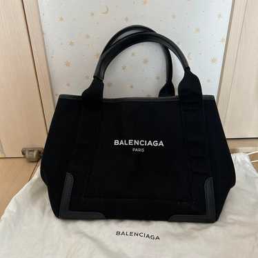 BALENCIAGA Navy Canvas S Tote Bag - image 1