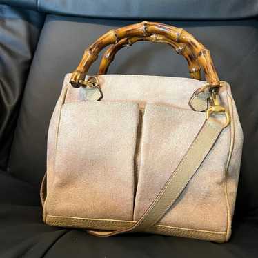 Authentic Gucci bag 2 way carry suede