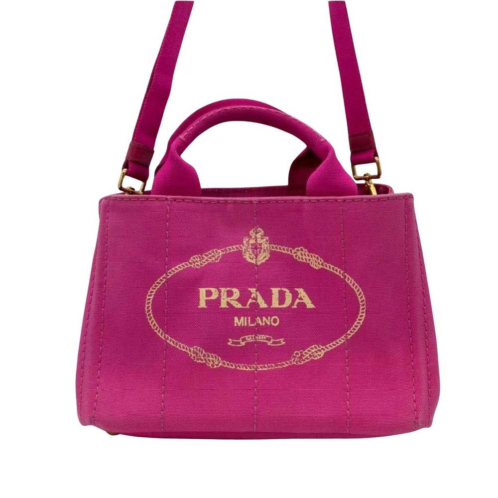 Prada Canapa Pink Canvas Tote Bag (Pre-Owned) - image 2