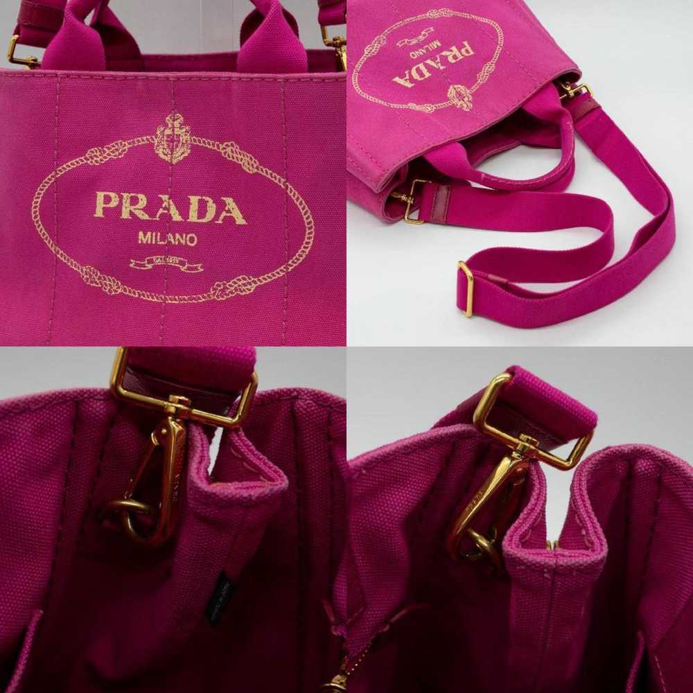 Prada Canapa Pink Canvas Tote Bag (Pre-Owned) - image 5