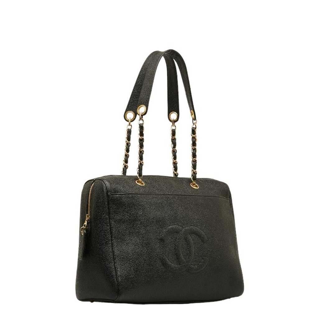 Chanel - Black Leather Tote Bag (Pre-Owned) - image 4