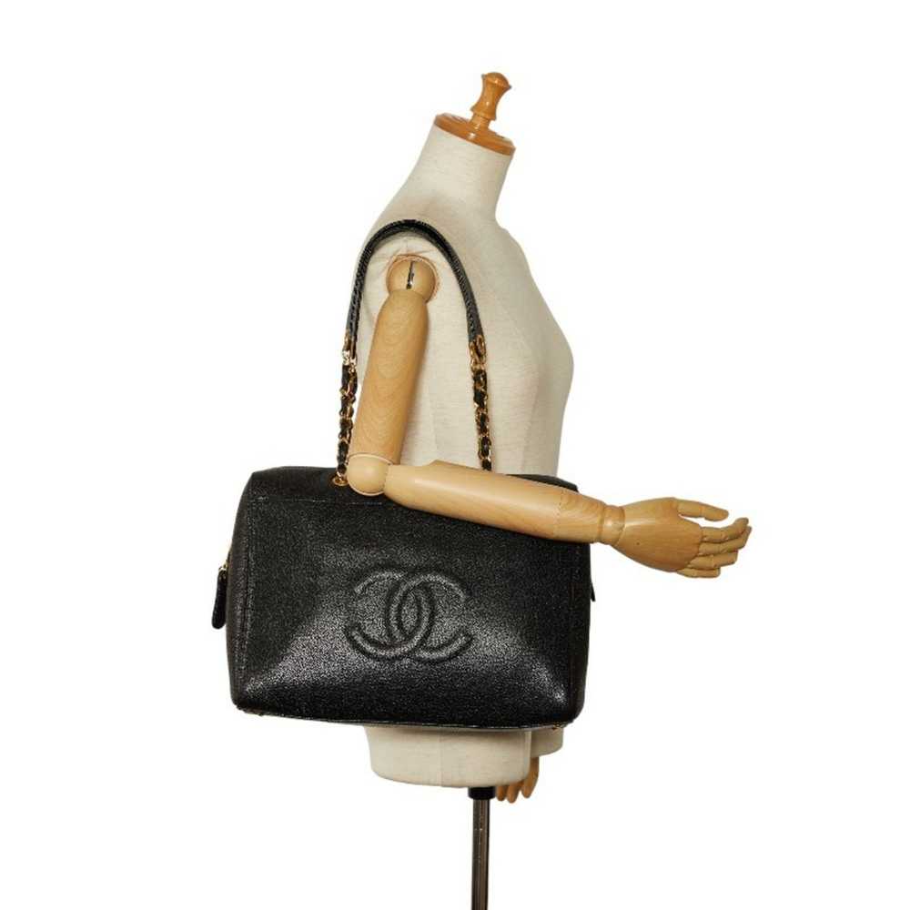 Chanel - Black Leather Tote Bag (Pre-Owned) - image 7