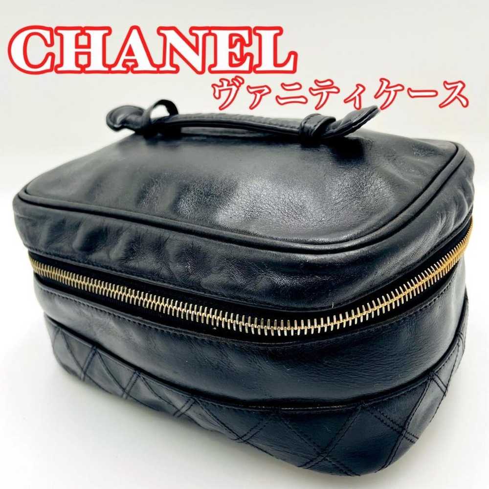 CHANEL Vanity Case Makeup Pouch Black Coco Mark 0… - image 1