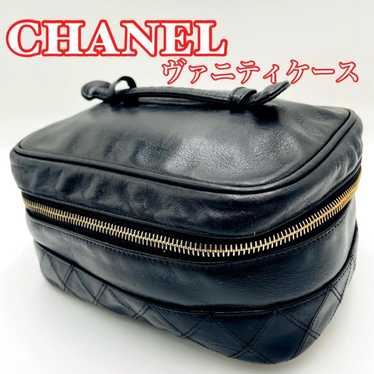 CHANEL Vanity Case Makeup Pouch Black Coco Mark 0… - image 1