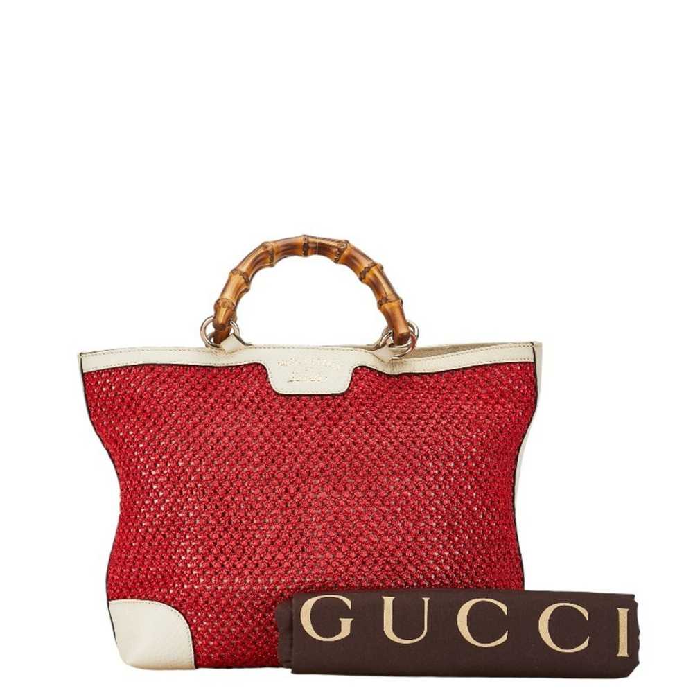 Gucci Bamboo Red Synthetic Handbag (Pre-Owned) - image 10