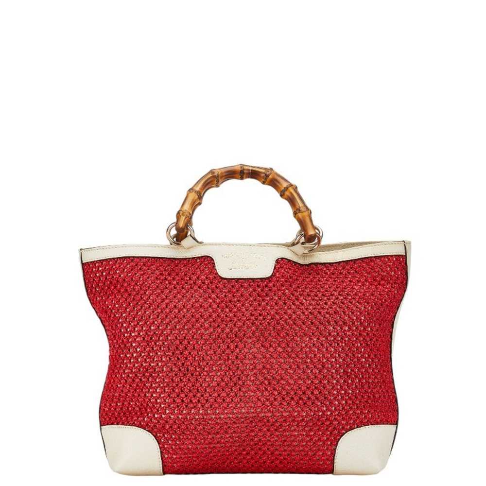 Gucci Bamboo Red Synthetic Handbag (Pre-Owned) - image 1