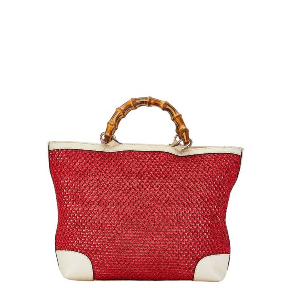 Gucci Bamboo Red Synthetic Handbag (Pre-Owned) - image 2