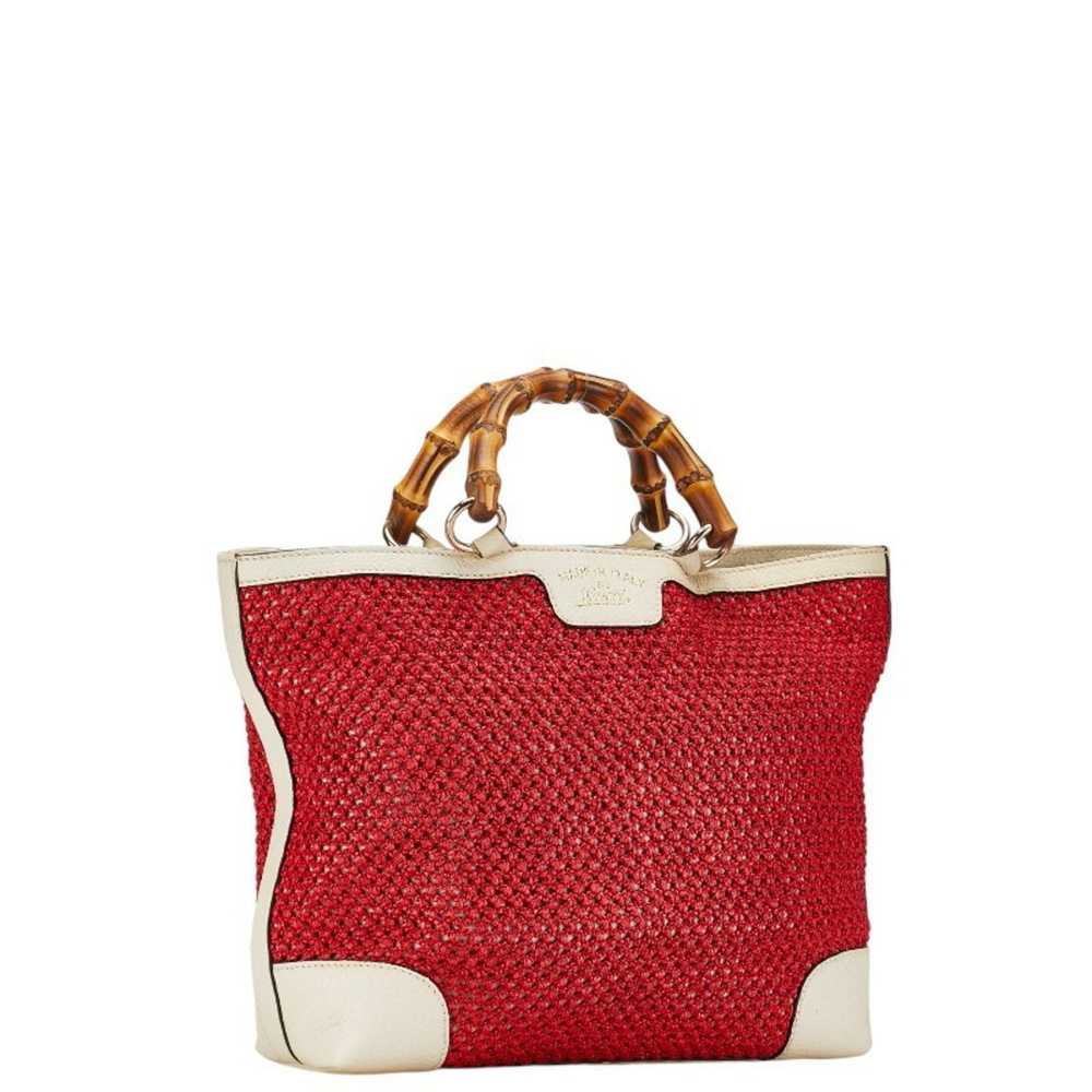 Gucci Bamboo Red Synthetic Handbag (Pre-Owned) - image 4