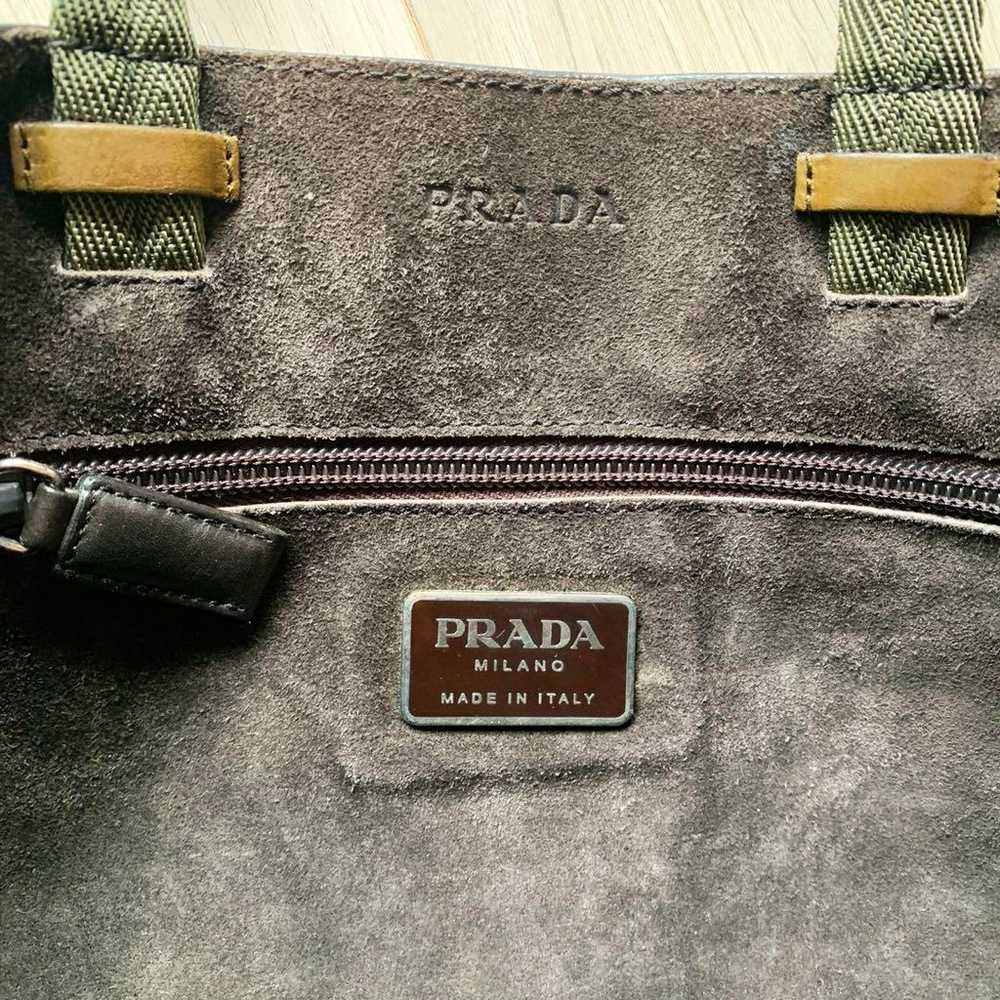 PRADA Leather Suede Tote Bag Leaf Prada Vintage - image 2