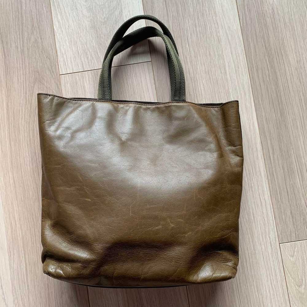 PRADA Leather Suede Tote Bag Leaf Prada Vintage - image 3