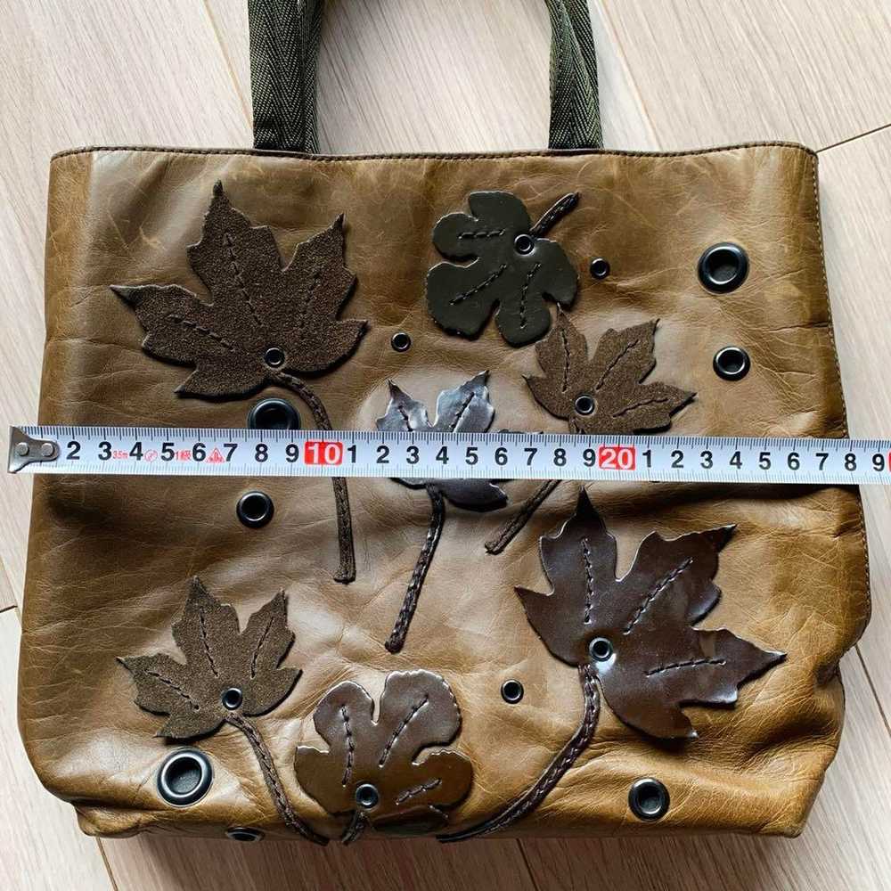 PRADA Leather Suede Tote Bag Leaf Prada Vintage - image 6