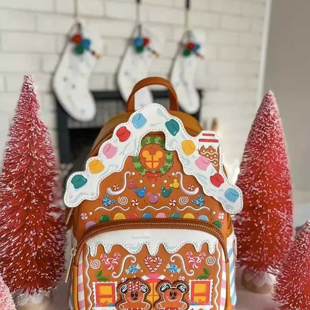 Gingerbread House Mickey and Minnie Mouse Backpac… - image 3