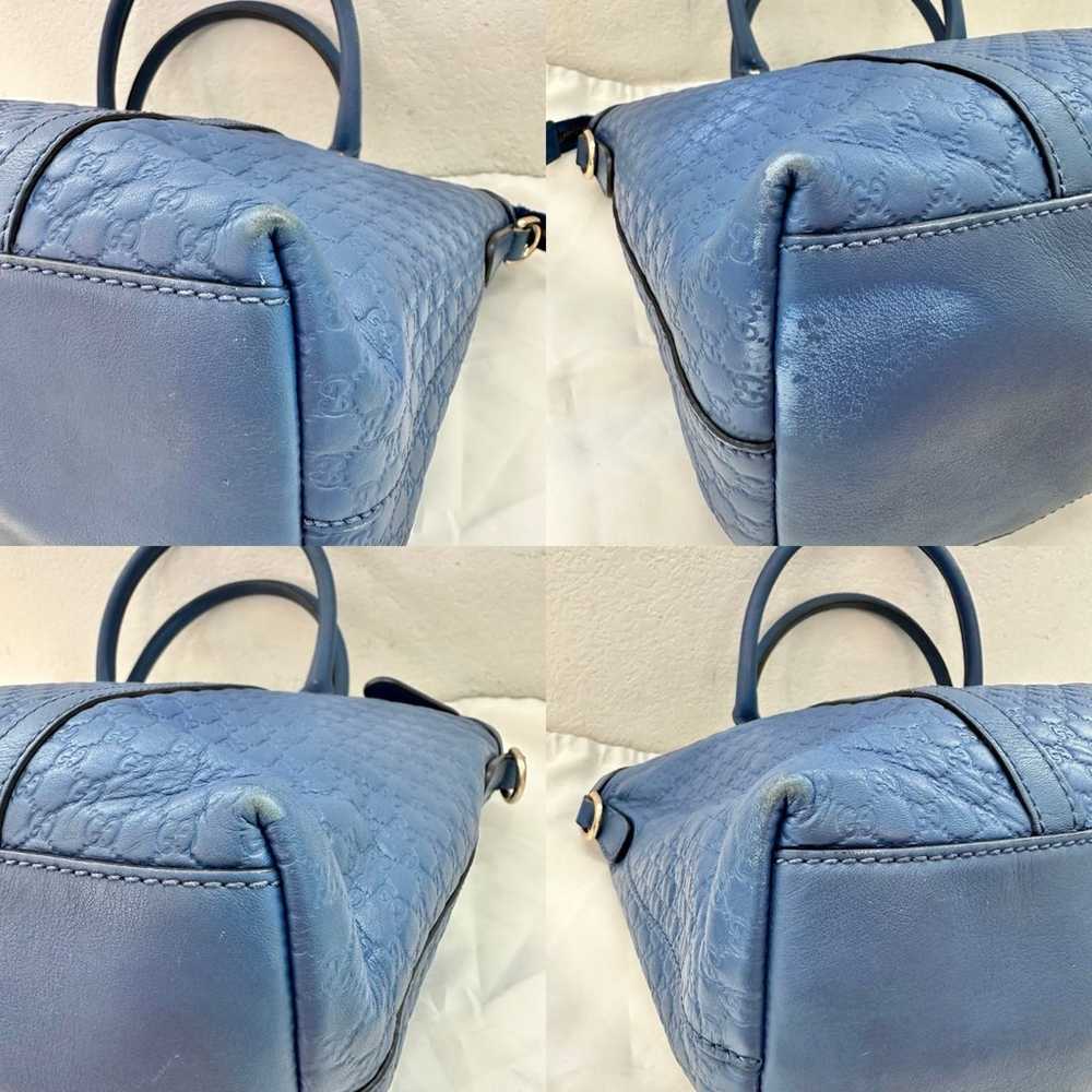 Auth Gucci Blue Microguccissima Abbey Satchel & C… - image 11