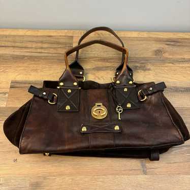 Francesco Biasia Vintage Leather Suede Satchel Han