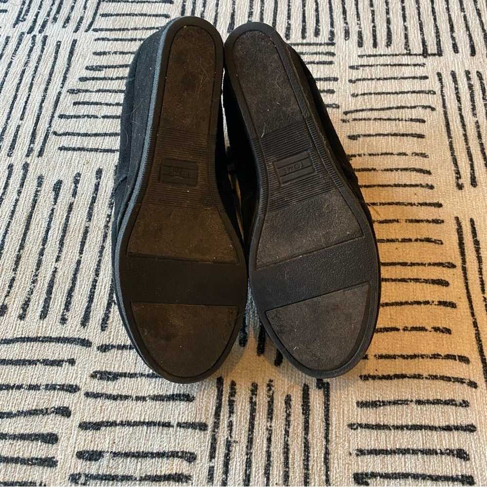 Tom’s Black Suede Toms Boot Wedge Heels 10 - image 7