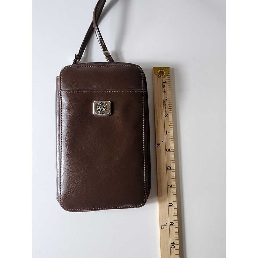 RARE VINTAGE Small Brown Leather Strap Crossbody … - image 6