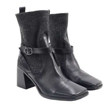 NEW Sam Edelman Marci Sock Boots, Black Leather 8… - image 1