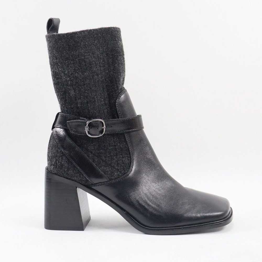 NEW Sam Edelman Marci Sock Boots, Black Leather 8… - image 2