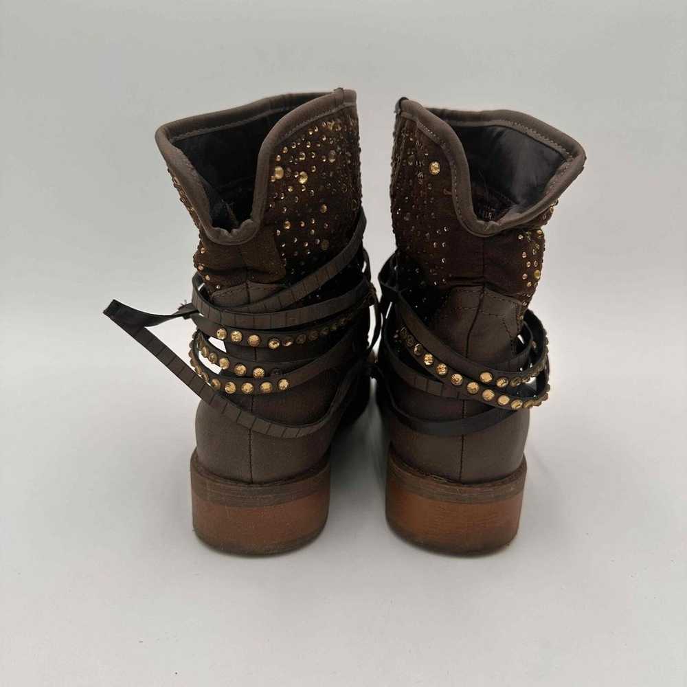 Roper Brown Studded Beaded Skye Ankle Cowgirl Boo… - image 6