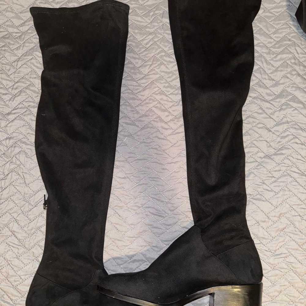 Steve Madden Black Suede Boot 8.5 - image 1