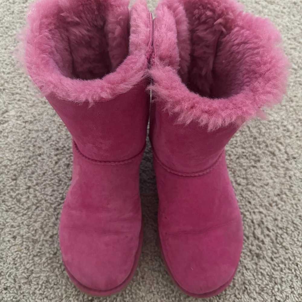 Uggs Bailey bow hot pink boots - image 1