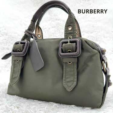 Rare Burberry Nylon Leather Mini Tote Bag Handbag… - image 1