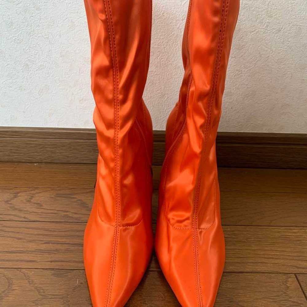 yellow boots orange satin - image 1