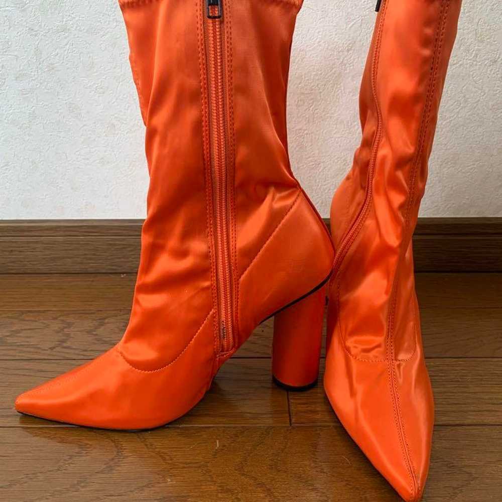 yellow boots orange satin - image 2