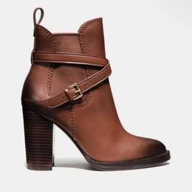 Coach Jackson Brown Leather Ankle Boot