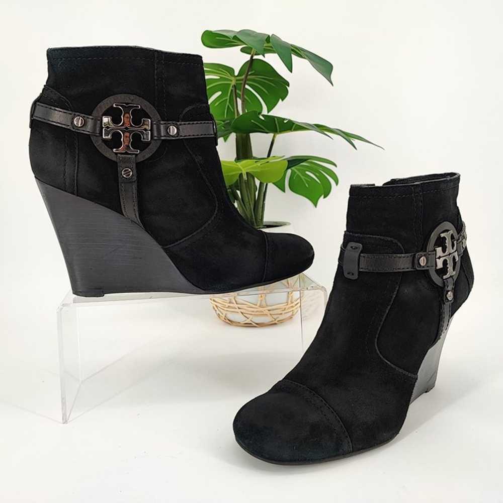 Tory Burch Woman’s Aaden Black Suede Wedge Angel … - image 1