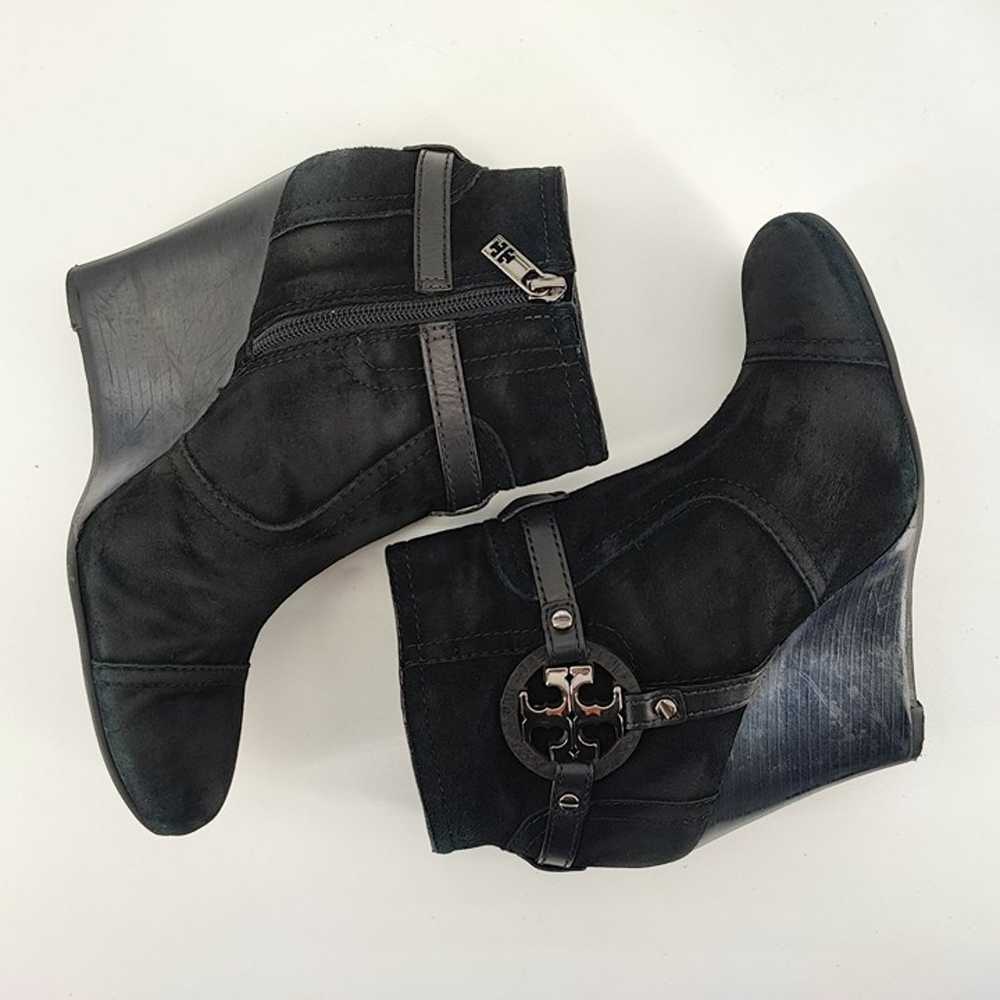 Tory Burch Woman’s Aaden Black Suede Wedge Angel … - image 6