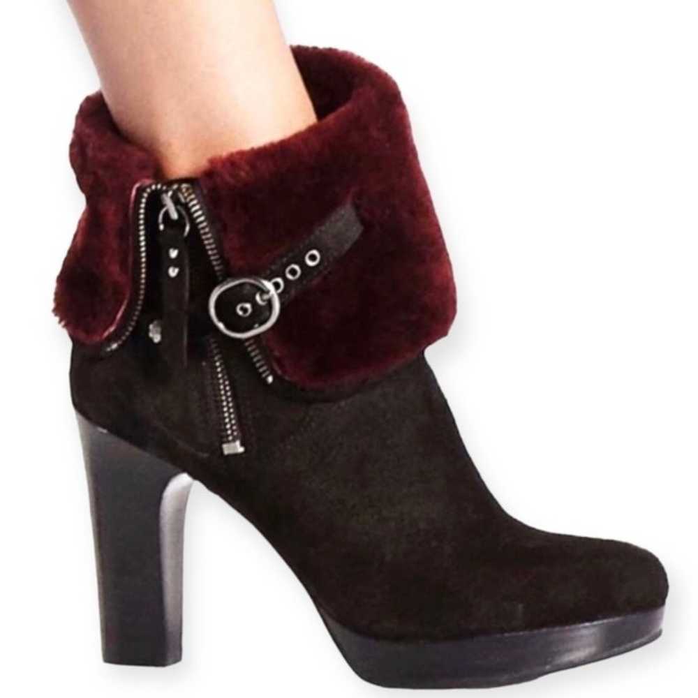 UGG Pure Scarlet Suede Leather Shearling Cuffs Fo… - image 1