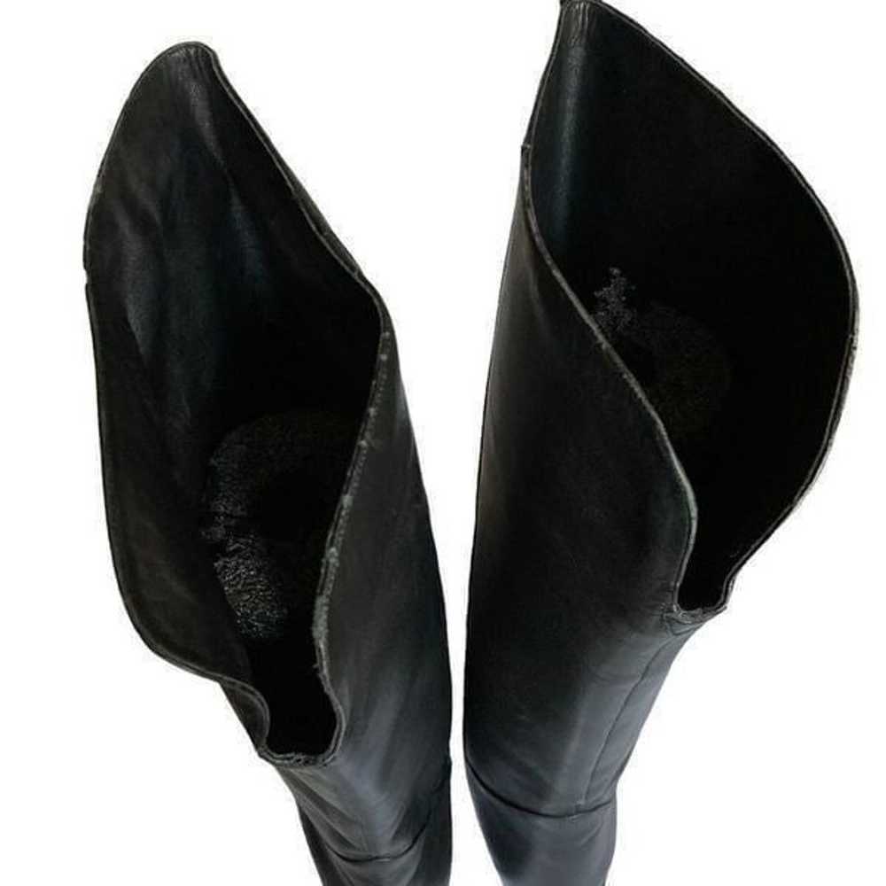 Womens Venezia Black leather riding boots size 9WW - image 10