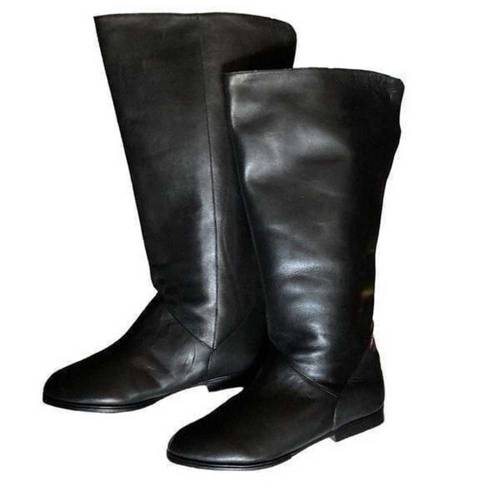 Womens Venezia Black leather riding boots size 9WW - image 1