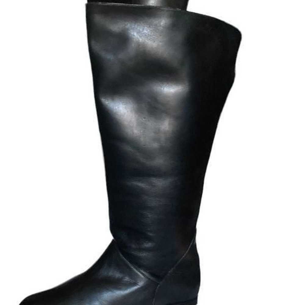 Womens Venezia Black leather riding boots size 9WW - image 5